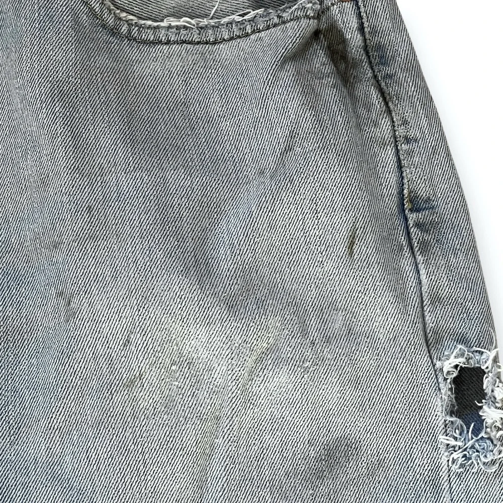 Levis 505 Jeans‎ Mens 38x32 Medium Wash Straight Fit Denim Work Grunge Thrashed